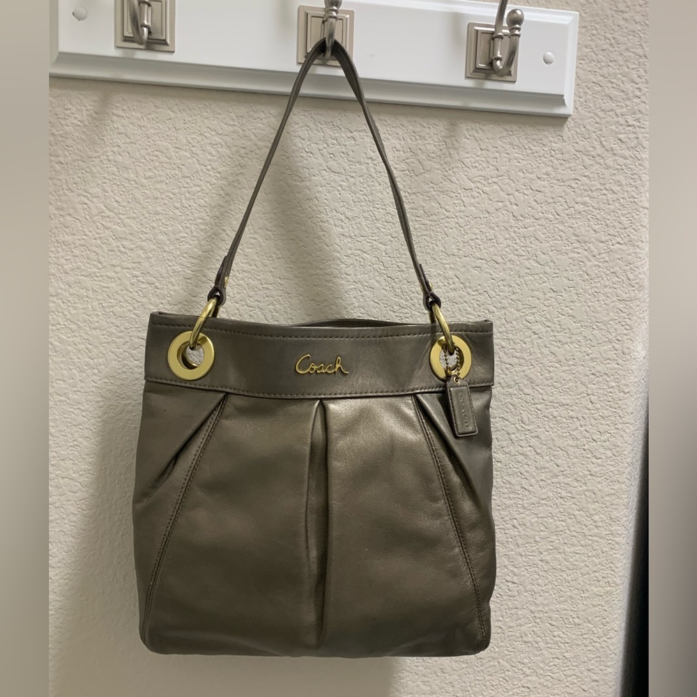 COACH ASHLEY Bronze Leather Shoulder Bag